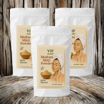 VIP ALDAT Nature Charm Multani Mitti 3 Pack – Ayurvedic Clay for Smooth Glow(450 g)