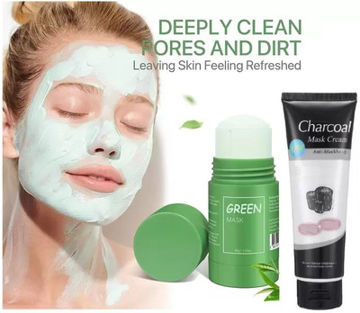 Yuency Face Cleansing Mud Mask Stick Green Tea & Charcoal tube(170 ml)