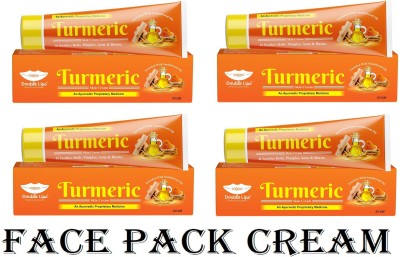 DOUBLE LIPS ANTI ACNE & PIMPLE REMOVER FACE PACK TURMERIC CREAM 30 GRM PACK OF 4(120 ml)