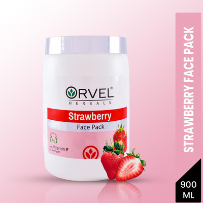 orvel HERBALS STRAWBERRY FACE PACK | STRAWBERRY EXTRACT, KAOLIN & DEAD SEA MUD(900 ml)