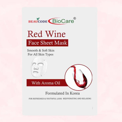 BEAUCODE BioCare Red Wine Face Sheet Mask For Blush & Glow(25 ml)