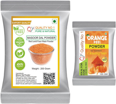 QY1 Masoor Dal Powder (200 Gram) With Orange Peel Powder (100 Gram)(300 g)