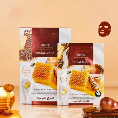 VRINDAVANESVARI Brightening Facial Sheet Masks Honey anyone seeking an instant glow-up.(25 g)