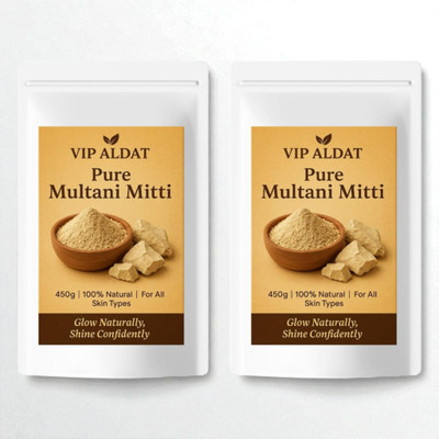 VIP ALDAT Multani Mitti Glow Royal Star Herbal Smooth Bright Glow Pack 2 (2×450g)(900 g)