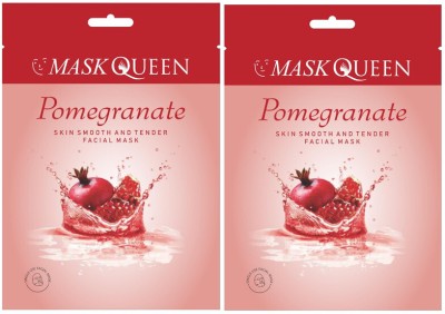 MASK QUEEN Beauty Facial Sheet Mask Pomegranate Pack Of 2(40 ml)