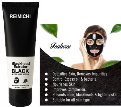 REIMICHI Charcoal Peel-Off Mask for Smooth, Blemish-Free Skin | Peel Off Mask(130 g)
