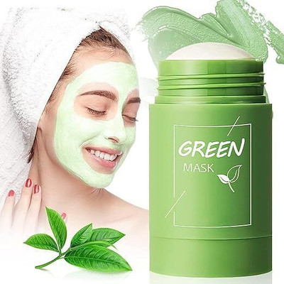 DUSSEN Green Tea Stick Face Mask For Blackhead Remover, Anti Acne, Oil Control(80 g)