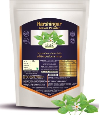 biotic Harshingar Leaves Powder (Nyctanthes arbor-tristis) Parijat Leaves Powder(100 g)