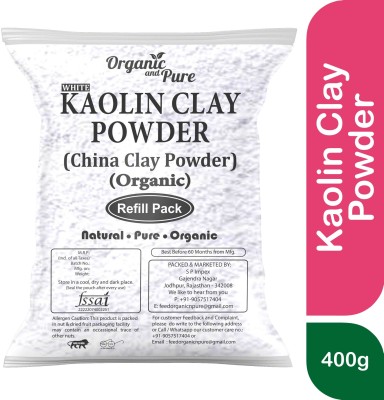 Organic and Pure Kaolin Powder Kaolin Clay Powder White Clay Powder for Face Mask Skin (Refiller)(400 g)