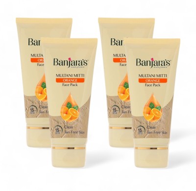 Banjaras Orange Multani Mitti Face Pack - 50g (Pack Of 4)(200 g)