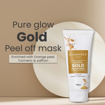 GLAMVEDA Pure Glow Gold Peel Off Mask Enriched With Orange Peel ,Turmeric & Saffron(60 g)