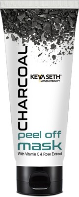 KEYA SETH AROMATHERAPY Charcoal Peel Off Mask, Blackhead & Dead Skin Removal Tightens Pores, Deeply Cleanses for Men & Women Enriched with Vitamin C & Rose Extract & Activated Charcoal.(50 ml)