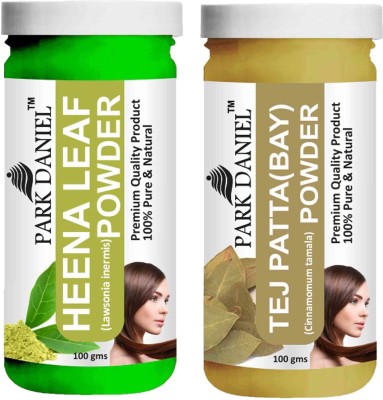 PARK DANIEL Premium Henna Leaf Powder & Tej Patta(Bay) Powder Combo Pack of 2 Bottles of 100 gm (200 gm )(200 g)