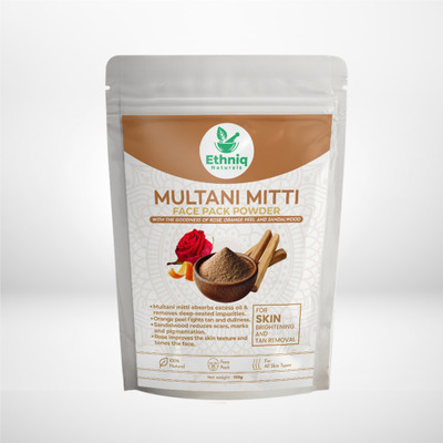 Ethniq Naturals Multani Mitti with the Goodness of Rose, Orange Peel and Sandalwood(100 g)