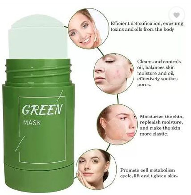 Luipui Green Tea Purifying Clay Stick Face Mask for All Skin Types pack of 1(40 g)