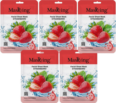 MasKing Beauty Facial Sheet Mask Strawberry Pack Of 5(100 ml)