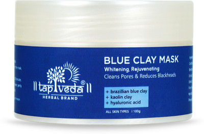 tapveda Brazillian Blue Clay Mask For Whitening Skin with Hyaluronic Acid & Kaolin Clay(100 ml)