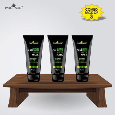 PARK DANIEL Activated Charcoal Peel off Mask Combo pack of 3 tubes of 60 g - For Black head removal, deep cleansing & Instant glow( 180 gms)(180 g)