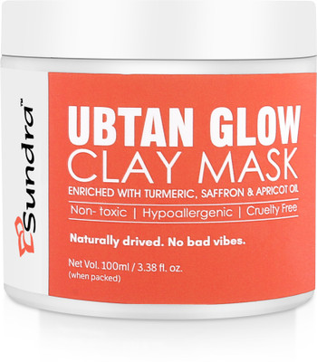 sundra Ubtan Glow Face Clay Mask Enriched with Turmeric, Saffron & Apricot Oil(100 ml)