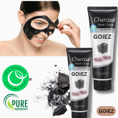 GOIEZ Blackhead Remover Charcoal Mask – Clears Nose And Chin Fast ( Pack Of 2)(130 g)