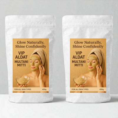 VIP ALDAT Herbal Multani Mitti Powder for Bright Complexion – Pack of 2 (2×450g)(900 g)