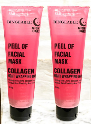 Bingeable Korean Collagen Peel-Off Mask 90ml x2 | Night Wrapping for Bright Skin(180 ml)