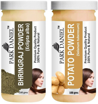 PARK DANIEL Premium Bhringraj Powder & Potato Powder Combo Pack of 2 Bottles of 100 gm (200 gm )(200 g)