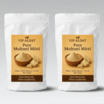 VIP ALDAT Multani Mitti Double Glow Radiance Herbal Skin Balance Pack 2 (2×450g)(900 g)