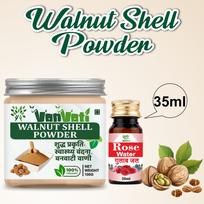 Vanvati Walnut Shell Powder Natural Smooth Skin And Face Powder Rose Water(100 g)