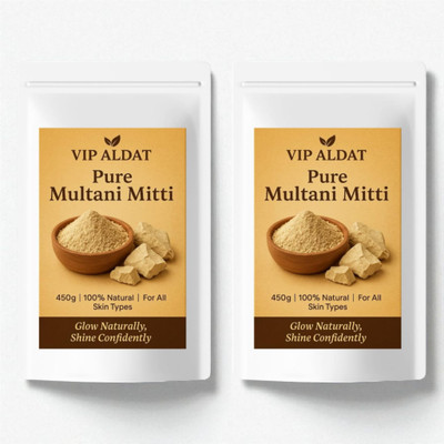 VIP ALDAT Multani Mitti Glow Belle Luxe Herbal Ultra Smooth Glow Pack 2 (2×450g)(900 g)