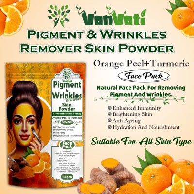 Vanvati Brightening Orange Peel AndTurmeric Powder Pigment, Wrinkle Rose Water(50 g)