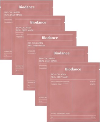 BIODANCE Bio-Collagen Real Deep Mask, Hydrating Overnight, Pore Minimizing (pack of 5}(34 g)