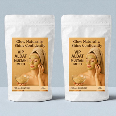 VIP ALDAT Herbal Multani Mitti Powder for Smooth Natural Glow – Pack of 2 (2×450g)(900 g)