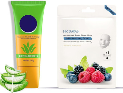REIMICHI SUNSCREEN AND MIX BERRIES SHEET MASK COMBO(120 g)