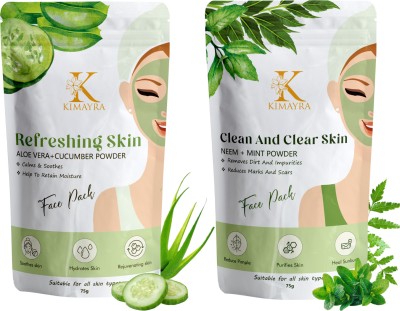 Kimayra World Aloevera + Cucumber & Neem + Mint Face Pack Powder For Pimple & Acne Free Skin(150 g)