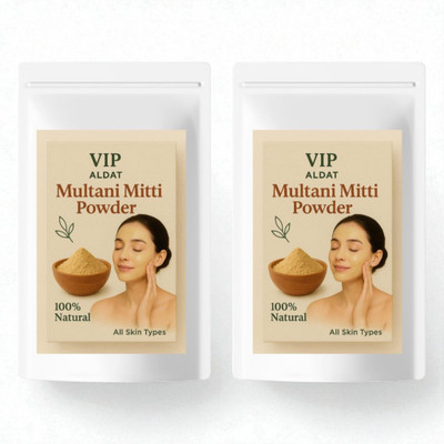 VIP ALDAT Pure Multani Mitti Glow Herbal Radiance Pack for Glow (400g × 2 = 800g)(800 g)