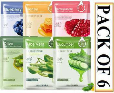 rorec FACE SHEET MASK PACK OF 6 SERUM MASK(180 g)