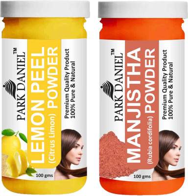 PARK DANIEL Premium Lemon Powder & Manjistha Leaf Powder Combo Pack of 2 Bottles of 100 gm (200 gm )(200 g)