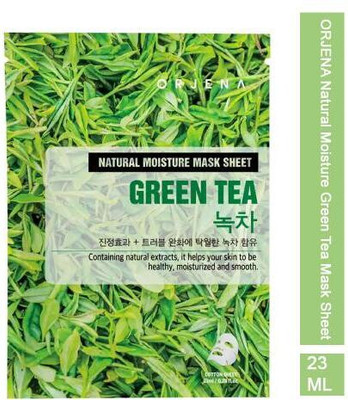ORJENA Natural Moisture Green Tea Mask Sheet | Korean Skincare Pack of 2(25 ml)