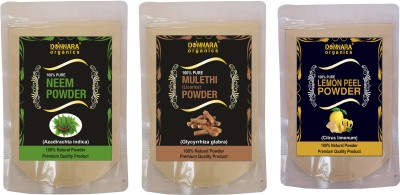 Donnara Organics Neem Powder, Mulethi Powder & Lemon Peel Powder(450 g)