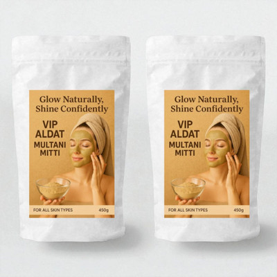 VIP ALDAT Multani Mitti Powder for Bright Fresh Complexion – Pack of 2 (2×450g)(900 g)