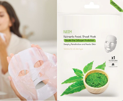 THTC For Anti-Acne, Pimples Neem Sheet Mask(20 g)