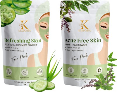 Kimayra World Aloevera + Cucumber & Neem + Tulsi Face Pack Powder For Clear Pimple-Free Skin(150 g)