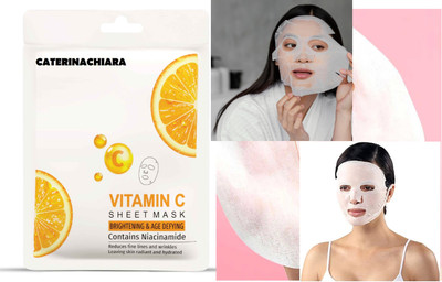 CATERINACHIARA new vitamin c Face Sheet Mask With Serum For Women and Men.**(20 g)