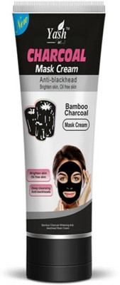 Yash Herbal Bamboo Charcoal Mask Cream for Anti- Blackhead, Brighten Skin, Oil Free Skin (130g) by Janvi Enterprises(130 g)
