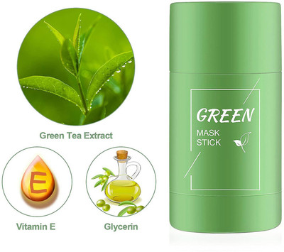 Emijun Green Tea Stick Face Mask Deep Clean Pore, Cleansing Clay Stick(40 g)