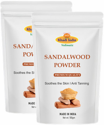 vedimatic Khadi Sandalwood Powder For Face Pack Chandan Powder | Radiant and Glowing Skin(200 g)