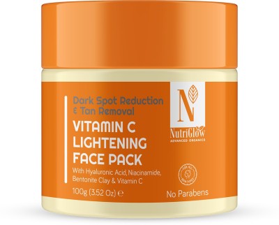 NutriGlow NATURAL'S Vitamin C Lightening Face Pack for Dull Skin, Pigmentation & Dark Spots(100 g)