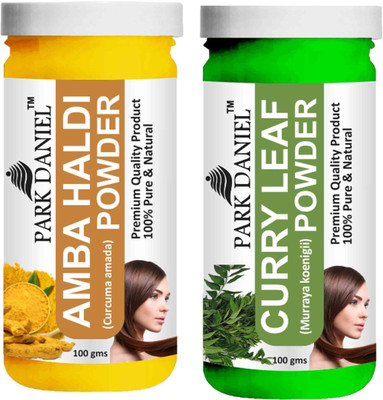 PARK DANIEL Premium Amba Haldi Powder & Curry Leaf Powder Combo Pack of 2 Bottles of 100 gm (200 gm )(200 g)
