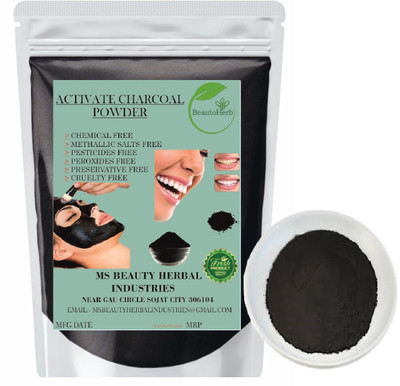Beautoherb pure Natural Charcoal Powder for face pack smoot(400 g)